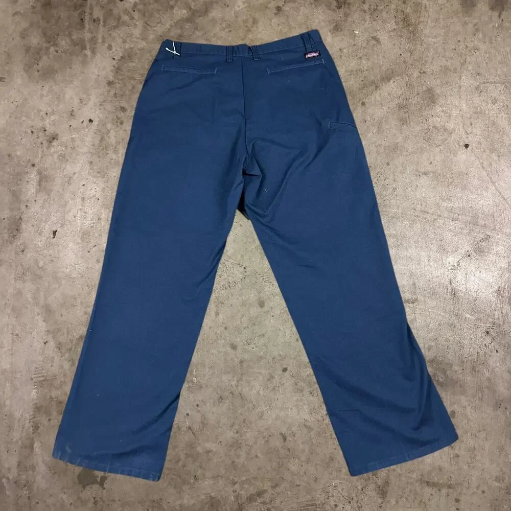 Dickies Flex Pants Relaxed Fit Straight Leg Flat Front Navy Blue Mens Size 36x32